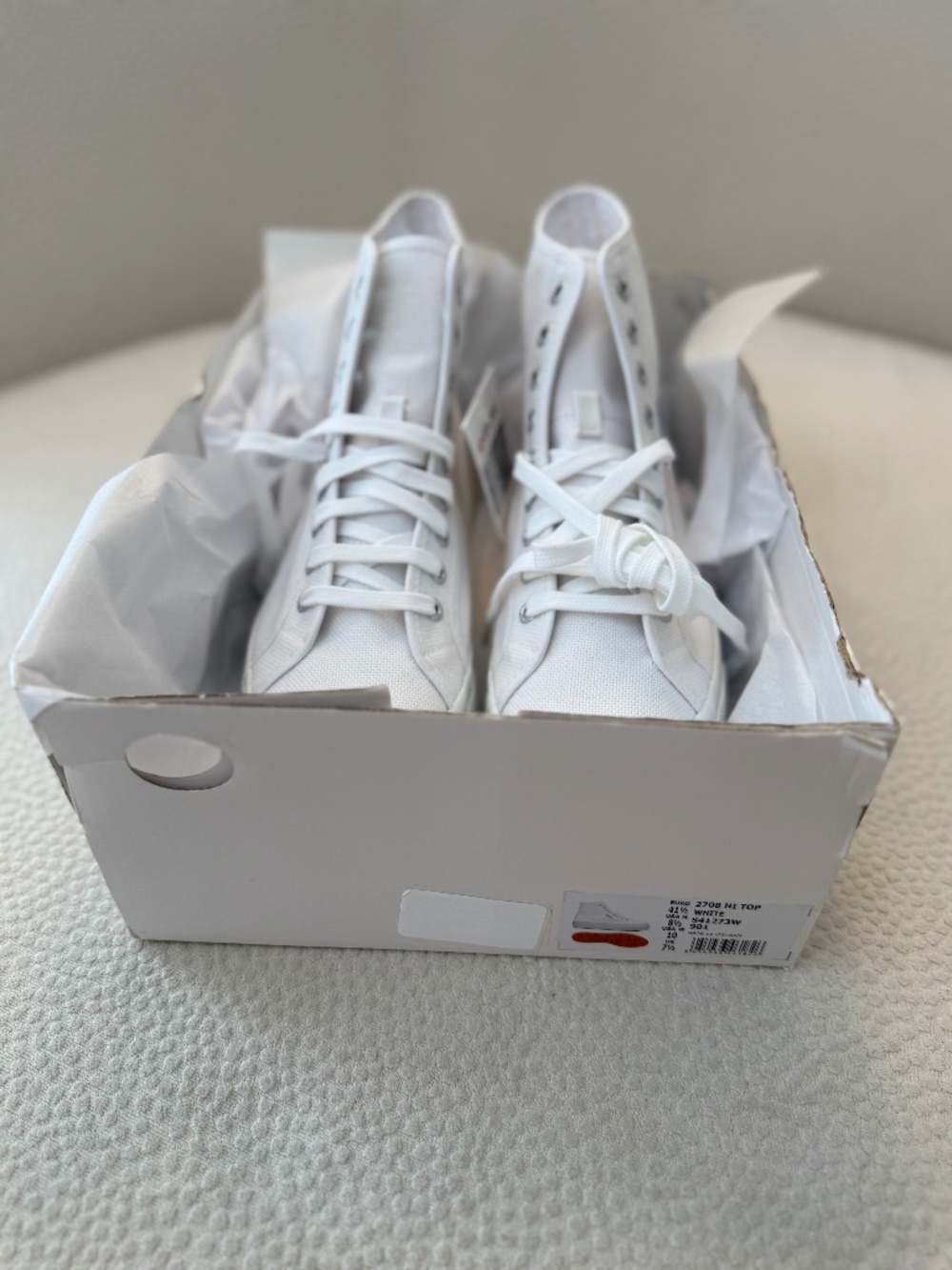 Superga 2708 Hi Top White Platform Sneakers Women 10 Men 8.5 NWT